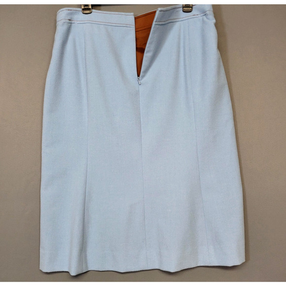 Etcetera Skirt Womens 16 Light Blue Pencil Back Zip Lined Front Pockets Career - Picture 10 of 11